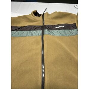 Reebok Full Zip Fleece Men's XL Dark Khaki ‎ Comfortable & Cozy NWT MSRP $80